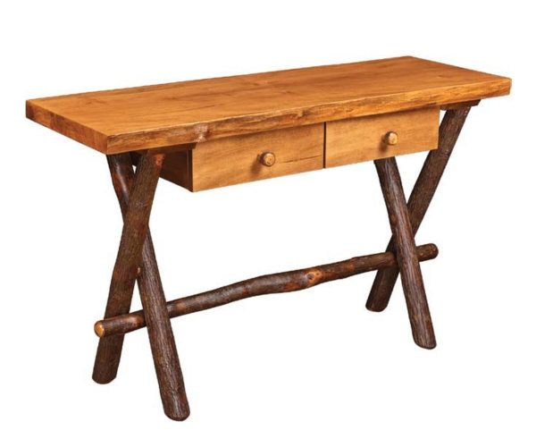 Millcreek Live Edge Sofa Table With Two Drawers
