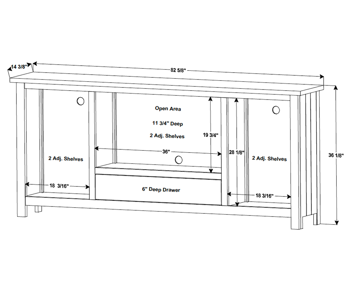 Boulder Creek Media Stand - 83"W - Image 2