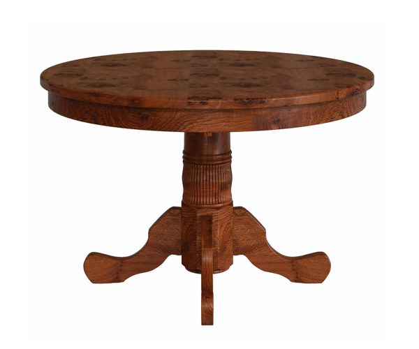 Traditional Reeded Single Pedestal Table