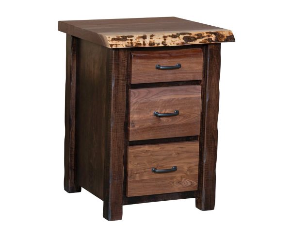 Cross Lake Live Edge 3 Drawer Nightstand